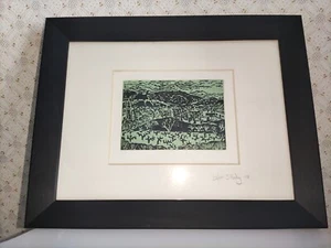 T. Harding 07 - Linoldruck limitiert 23/100 - Village in the lower Troodos, Cypr - Bild 1 von 3