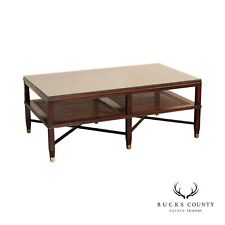 Sherrill Occasional British Colonial Style Caned Coffee Table