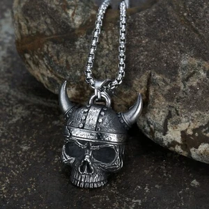 Vikings skull & horns ODIN GUARDIAN BELL Mc for all motor cycles & protect rider - Picture 1 of 6