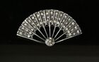 Stunning Vintage Art Deco Fan Brooch Inset With Facet Cut Glass/Crystal/Paste
