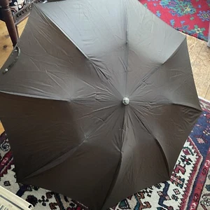 VINTAGE MARKS & SPENCER FOLDING BROWN UMBRELLA / BROLLY / WRIST HANGING STRAP - Picture 1 of 14
