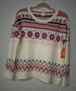Girls Pullover Sweater Wonder Nation XXL (18) Multicolor With Nice Design New - Picture 1 of 5