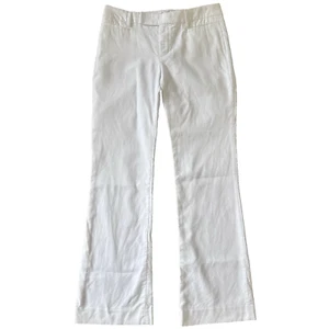 Gap Pants White Modern Boot Womens 4 Regular Flat Front Mid Rise Trousers Chinos - Picture 1 of 7