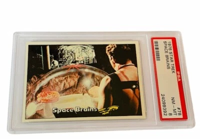 Star Trek Trading Card Captains Log 1976 Topps PSA 8 Space Brains #78 Monster sp - Image 1 of 3