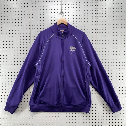 Kansas State Wildcats Full Zip Jacket Purple Nike Extra Large Adult Long Sleeve Cover