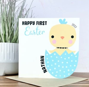 Tarjeta de Pascua personalizada hecha a mano para niños/primera tarjeta de Pascua - Imagen 1 de 2