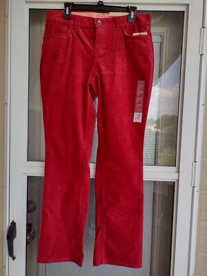 Pantalones de pana Sonoma para damas Berry Wine se sienta debajo de la cintura calce recto talla 8 nuevos con etiquetas Foto 1 de 3