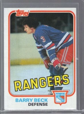 1981-82 Topps #3 Barry Beck New York Rangers - Image 1 of 2