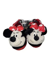 MINNIE MOUSE DISNEY Plush Rubber Bottom Slippers Toddler's Size 5-6, 7-8 or 9-10 - Picture 1 of 1