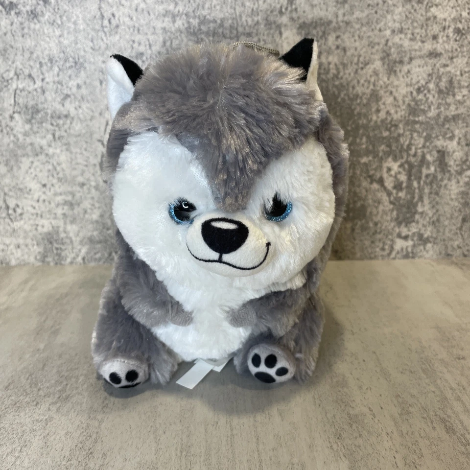 Nanco Belly Buddies Gray Husky Dog 8" Tall With Hang Tag 2020