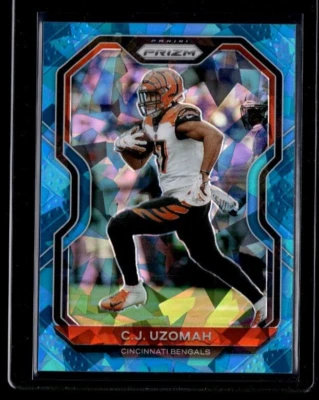 2020 Panini Prizm #50 CJ Uzomah /99 Blue Cracked Ice Bengals  - Image 1 of 2