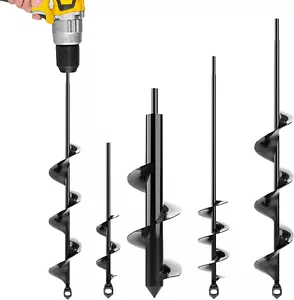 Planting Auger Spiral Hole Drill Bit Garden Soil Yard Earth Bulb Hole Digger UK - Picture 1 of 14