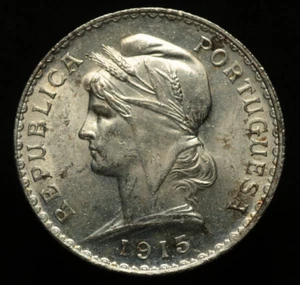 Portugal 1915 1 Escudo - Silver - HIGH GRADE LUSTRE - Picture 1 of 2