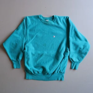 Sudadera Vintage Champion Tejido Inverso Azul Brillante Manchas en Blanco - Imagen 1 de 8