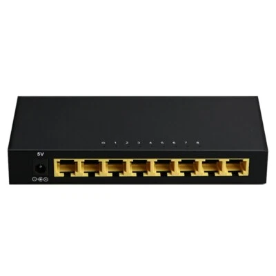 8 Ports 10/100Mbps Network Ethernet Switch Metal Shell Unmanaged Hub Mega Switch - Image 1 of 4