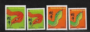 france 2025 china chinese year SNAKE astrology zodiac sign lunar 2v small+2v big - Picture 1 of 1
