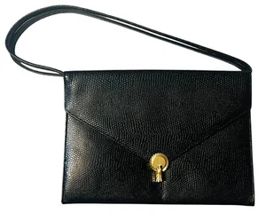 MCM Vintage 1960s Cobbentz Original Black Leather Handbag Purse 8” - Picture 1 of 4
