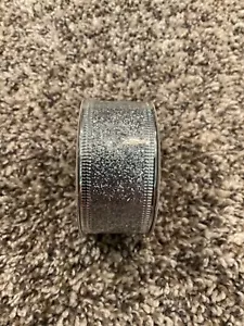 RIBBON SILVER GLITTER SPOOL 15 FEET X 1 “ NEW BY HOLIDAY TIME - Picture 1 of 4