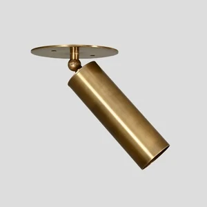 Pure Brass Cylinder Italian Mid century Wall Sconce 1950s Style Brass Light Wall - Picture 1 of 6