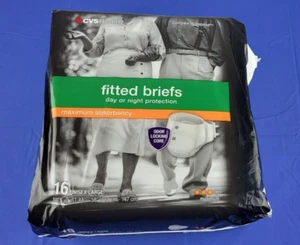 CVS Health Day & Night Fitted Briefs Maximum Absorbency ~ 16 Count Unisex Large - Picture 1 of 3