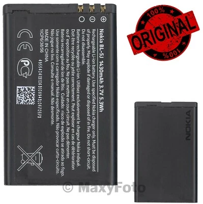 NOKIA BATTERIA LITIO ORIGINALE BL-5J NEW VERSION 1430 MAH 5228 5230 5800 C3 N900