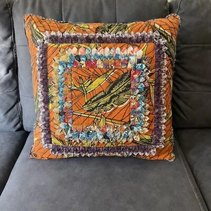 Boho Patchwork African Safari Dialog London Handmade Throw Pillow Cotton - Picture 1 of 11