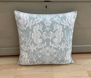 Clarke & Clarke Aquarium sea life Duck egg Blue Seaside coastal cushion cover - Picture 1 of 4