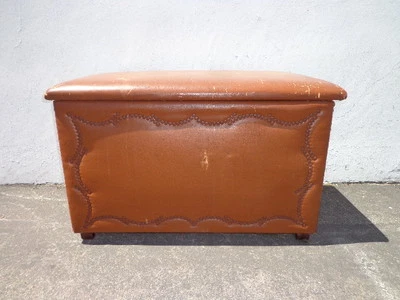Trunk Vintage Storage Rustic Steamer Coffee Table Hope Chest Blanket Leather  - Image 1 of 4