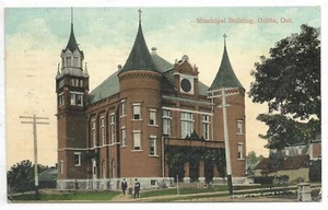 Orillia Ontario Postcard Municipal Building Simcoe County Circa 1910 - Picture 1 of 2