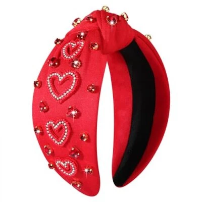 MOLOCH Pink Heart Headband for Women Rhinestone Conversation Love Heart  - Image 1 of 4