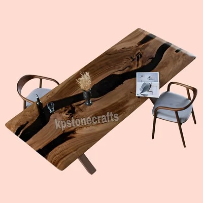 Live Edge Table Epoxy - Resin Dining Table - Custom Epoxy Resin Walnut Table - Image 1 of 4