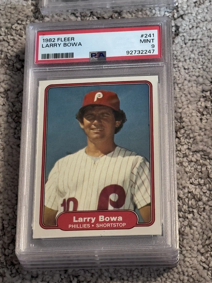 PSA 9 MINT BASEBALL CARD 1982 FLEER LARRY BOWA PHILADELPHIA. PHILLIES - Image 1 of 1