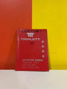 Triplett 84-194 Model 602 Solid State V-O-M Instruction Manual - Picture 1 of 2