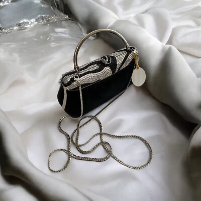 ISABELLA ADAMS NY Evening Bag ZEBRA Calf hair Swarovski Crystals Handbag NWT - Image 1 of 4