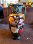 Antique Art Nouveau Pottery Vase Erphila Czechoslovakia Brown Roses