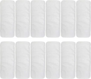 12pcs ALVABABY Cloth Absorbent Diapers Reusable Microfiber White Pocket Cloth - Picture 1 of 5