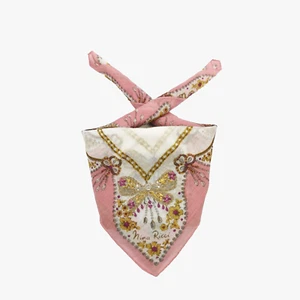Vintage 90s Nina Ricci Handkerchief Neckerchief Butterfly Bandana Scarf 17x17 - Picture 1 of 4