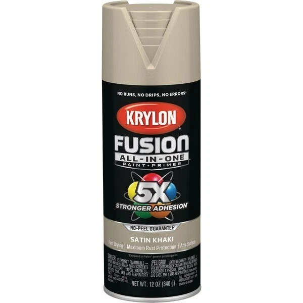 Krylon K02740007 Fusion All-in-one Spray Paint Satin Khaki 12 Oz