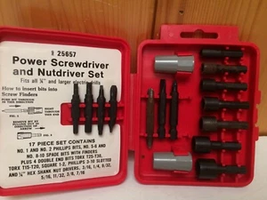 Vtg Used Light Rust Craftsman Power Screwdriver And Nutdriver 17 Piece Set 25657 - Picture 1 of 9