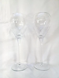 Pier 1 Reflections Clear Tall Crackle Wine Glass 10 Inch Tall Lot 2  - Picture 1 of 13