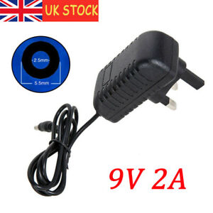 9V 2A LED Strip AC/DC Power Supply Adapter Plug Transformer Converter Charger UK