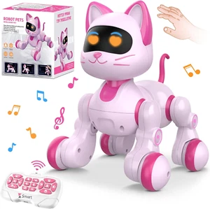 Robot Cat Interactive Toys for Girls: Remote Control Electronic Pink Kitty Pets - Picture 1 of 7