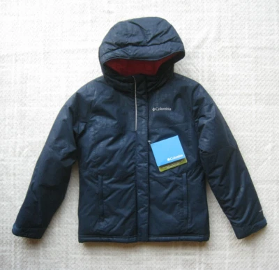 Columbia Omni Shield Girls Jacket Size S (7 – 8) Hooded Insulated Navy Red NEW - Image 1 of 4