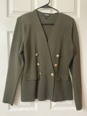 NUEVO Blazer Express Talla S Tejido Doble Pecho Cárdigan Botones Dorados Precio de venta sugerido por el fabricante $110 Foto 1 de 4