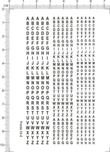 Calcomanía negra Arial FUENTES 12-2 caracteres letras marcas militares tobogán acuático - Imagen 1 de 1