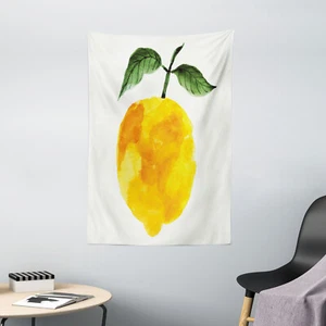 Yellow Tapestry Watercolor Lemon Print Wall Hanging Decor - Picture 1 of 3