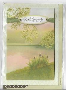 NEW Sympathy Card apx 5x7 Hallmark With Sympathy Tranquil Outdoor Scene - Picture 1 of 2