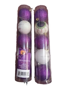Augapfel Halloween Ornamente lila/weiß - Bild 1 von 1