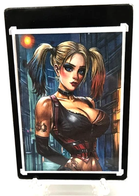 Harley Quinn Hand-Drawn 1/1 Sketch Card DC Comics Custom Art Joker Gotham - Image 1 of 2