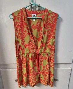 Tunica Ivy Jane Lime Coral Giddy Up Jane nappa cravatta taglia large - Foto 1 di 4